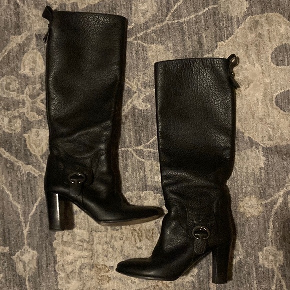 Celine Authentic Black Leather Knee High Boots | Women’s Size 38.5 - Picture 1 of 6